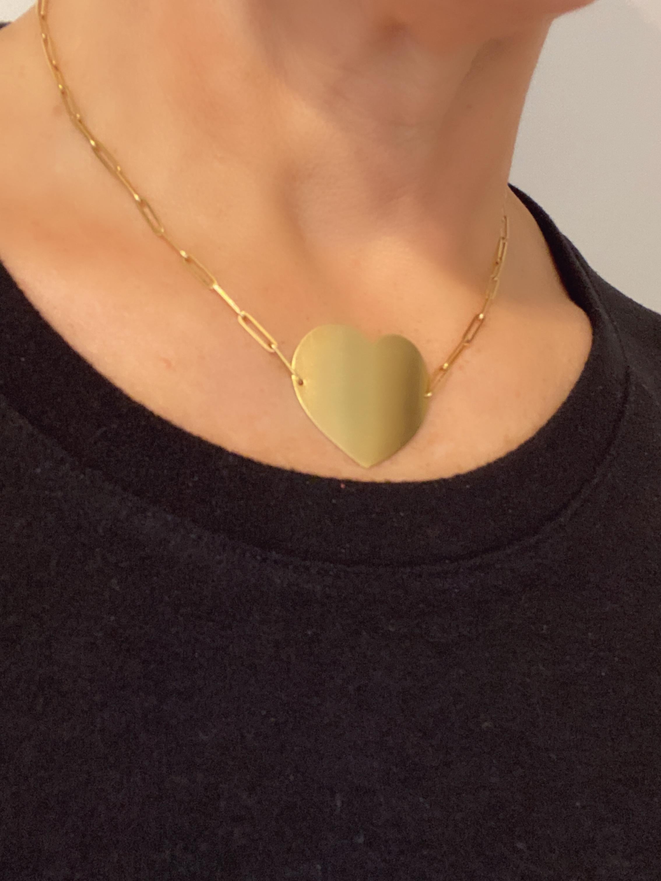 Cartier 18 Karat Yellow Gold Dinh Van Heart Necklace For Sale 2
