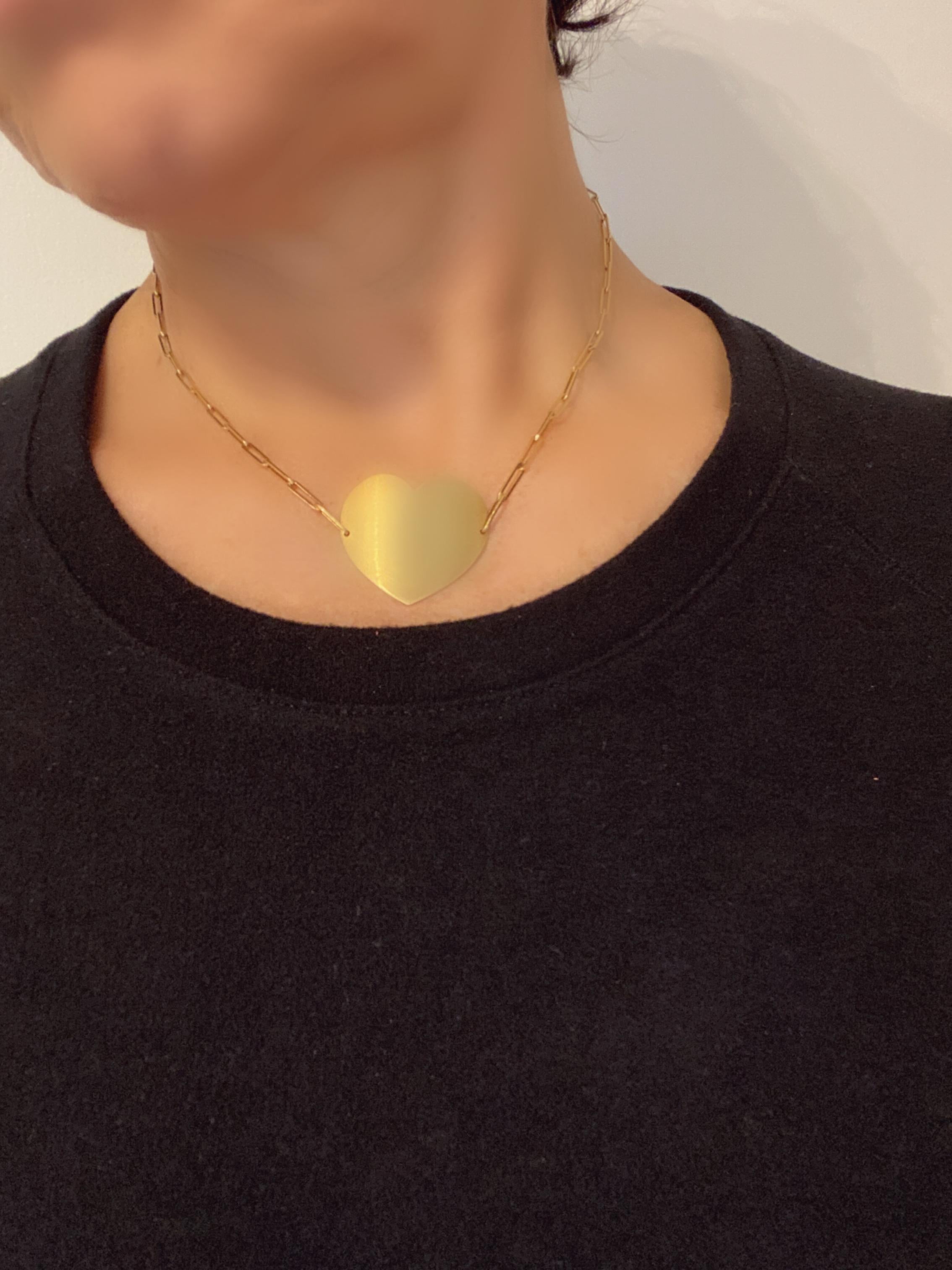 Women's Cartier 18 Karat Yellow Gold Dinh Van Heart Necklace For Sale