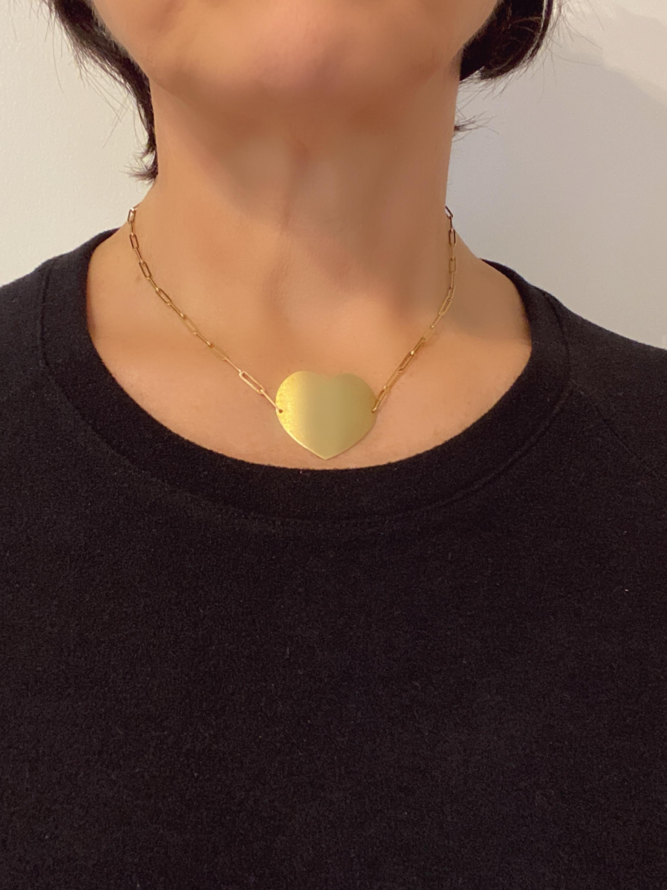 Cartier 18 Karat Yellow Gold Dinh Van Heart Necklace For Sale 1