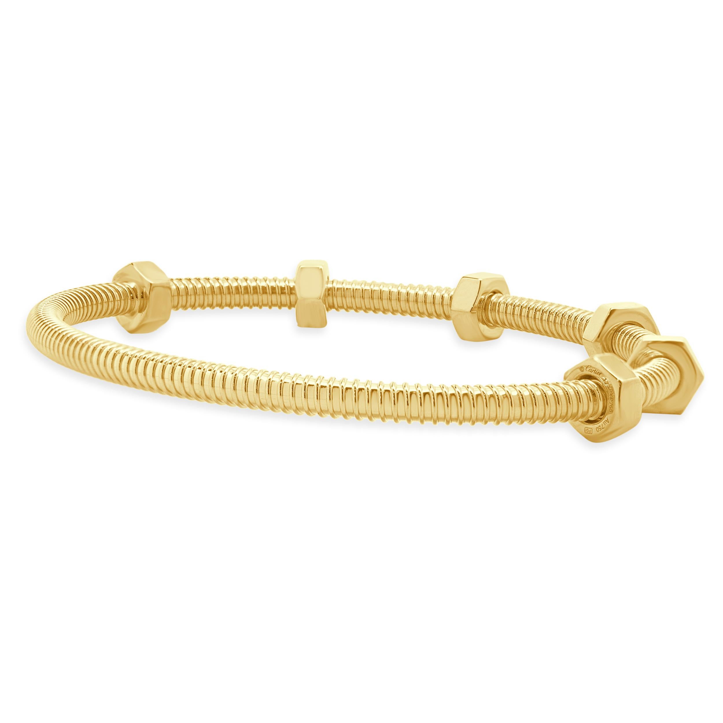 Cartier 18 Karat Yellow Gold ECrou De Cartier Bracelet In Excellent Condition For Sale In Scottsdale, AZ