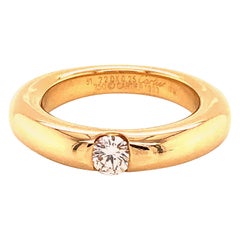 Cartier 18 Karat Yellow Gold Ellipse Diamond Ring 0.25 Carat