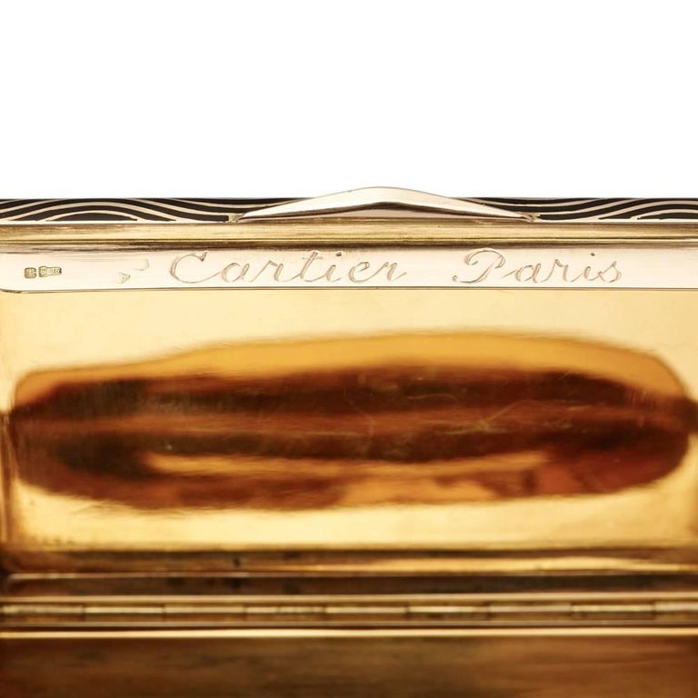 Cartier 18 Karat Yellow Gold Enamel Art Deco Vanity Case at 1stDibs