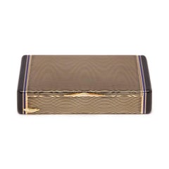 Cartier 18 Karat Yellow Gold Enamel Art Deco Vanity Case