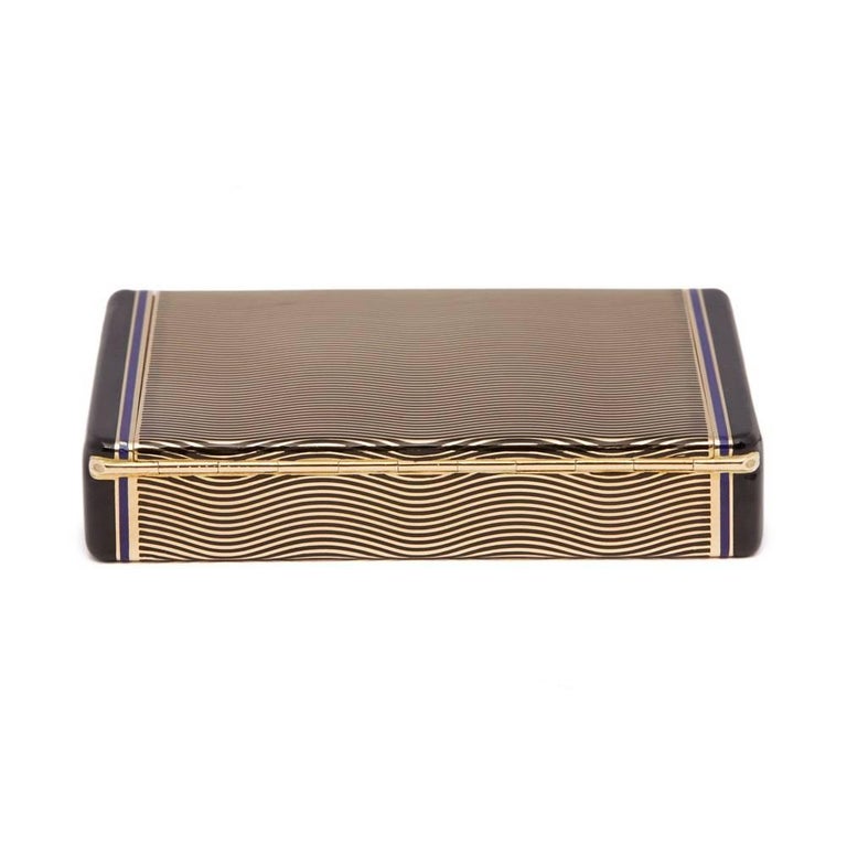 Cartier 18 Karat Yellow Gold Enamel Art Deco Vanity Case at 1stDibs
