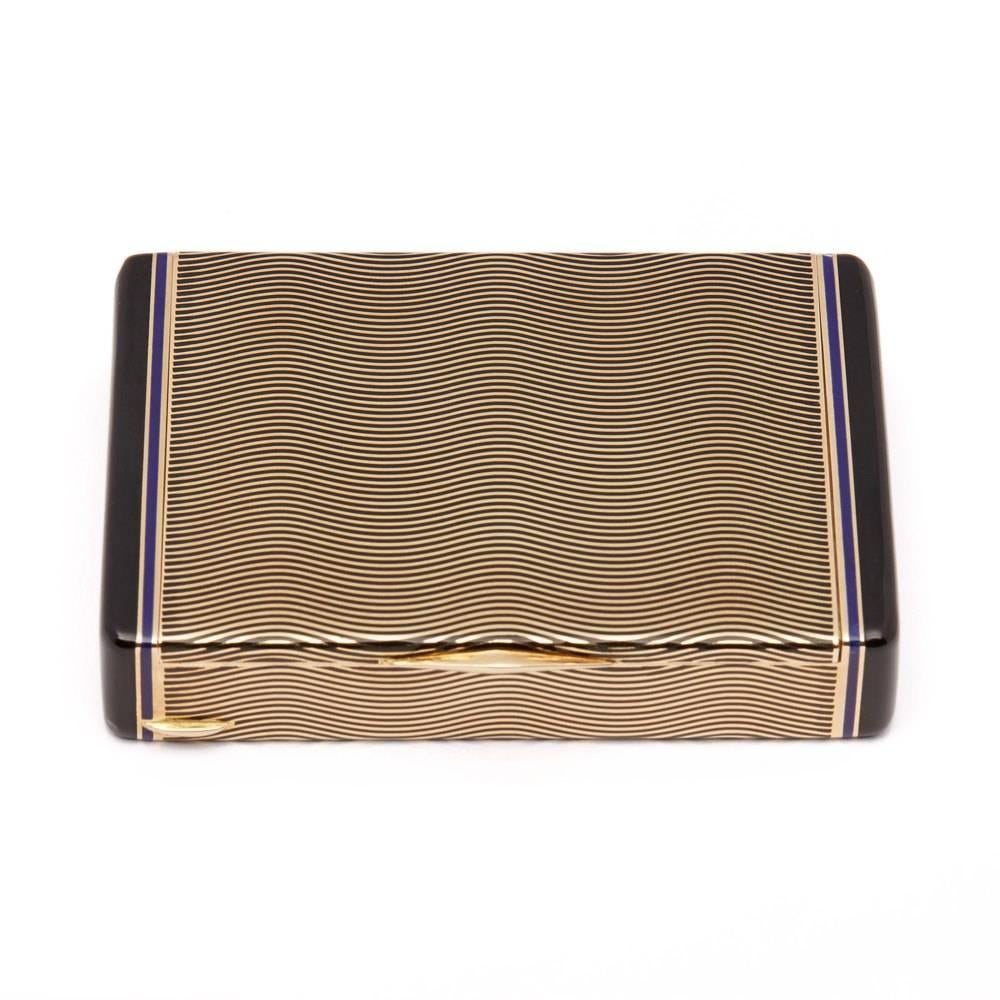 Cartier 18 Karat Yellow Gold Enamel Art Deco Vanity Case 2