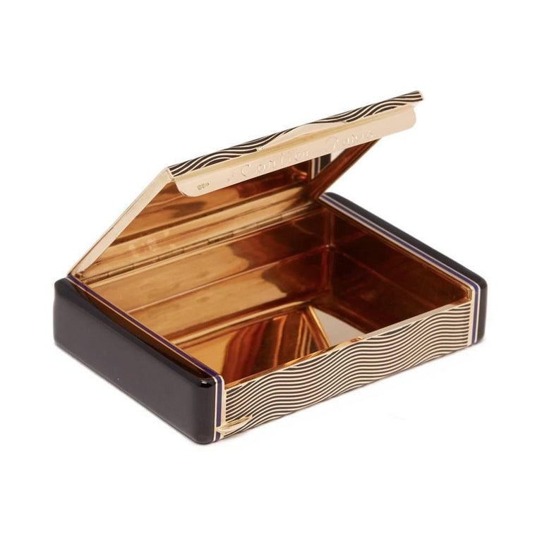 Cartier 18 Karat Yellow Gold Enamel Art Deco Vanity Case at 1stDibs
