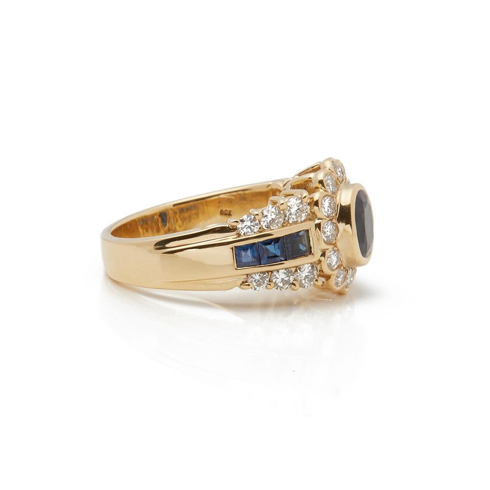 Cartier 18 Karat Yellow Gold GIA Certified Oval Sapphire Diamond Vintage Ring In Excellent Condition In Bishop's Stortford, Hertfordshire