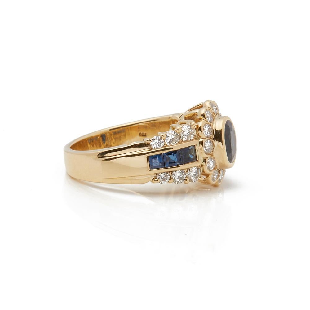 cartier 18 karat yellow gold gia certified oval sapphire diamond vintage ring