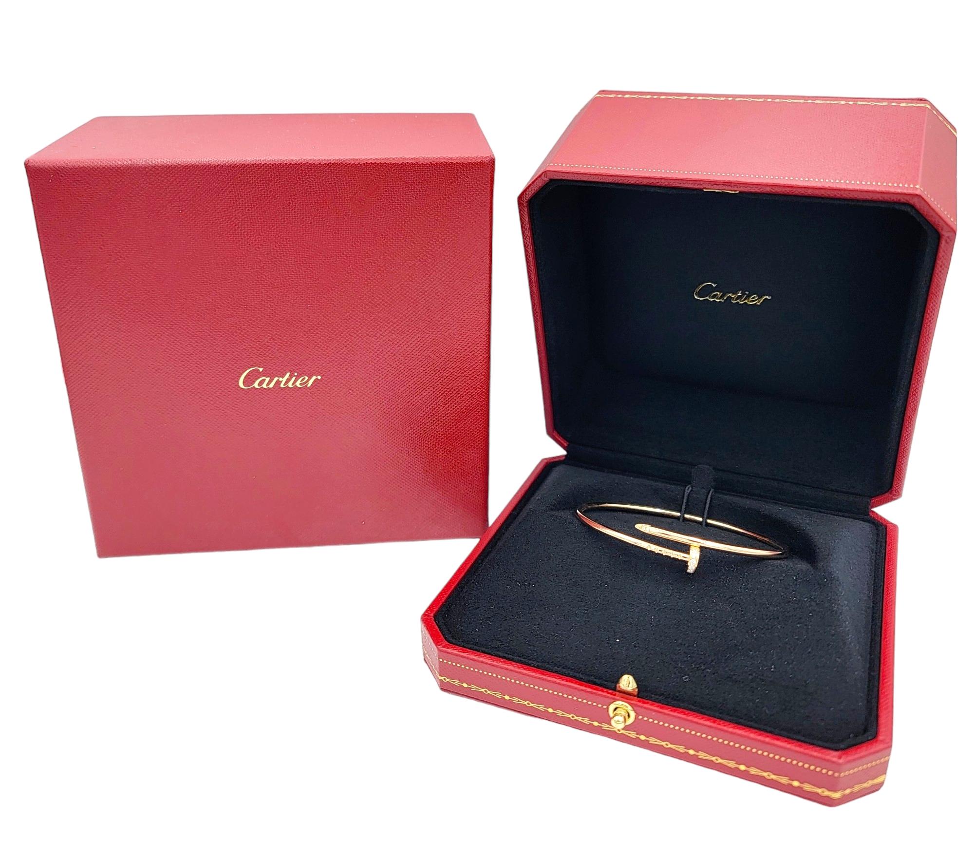 Cartier 18 Karat Yellow Gold Juste un Clou Bracelet with Diamonds, Small Model 1