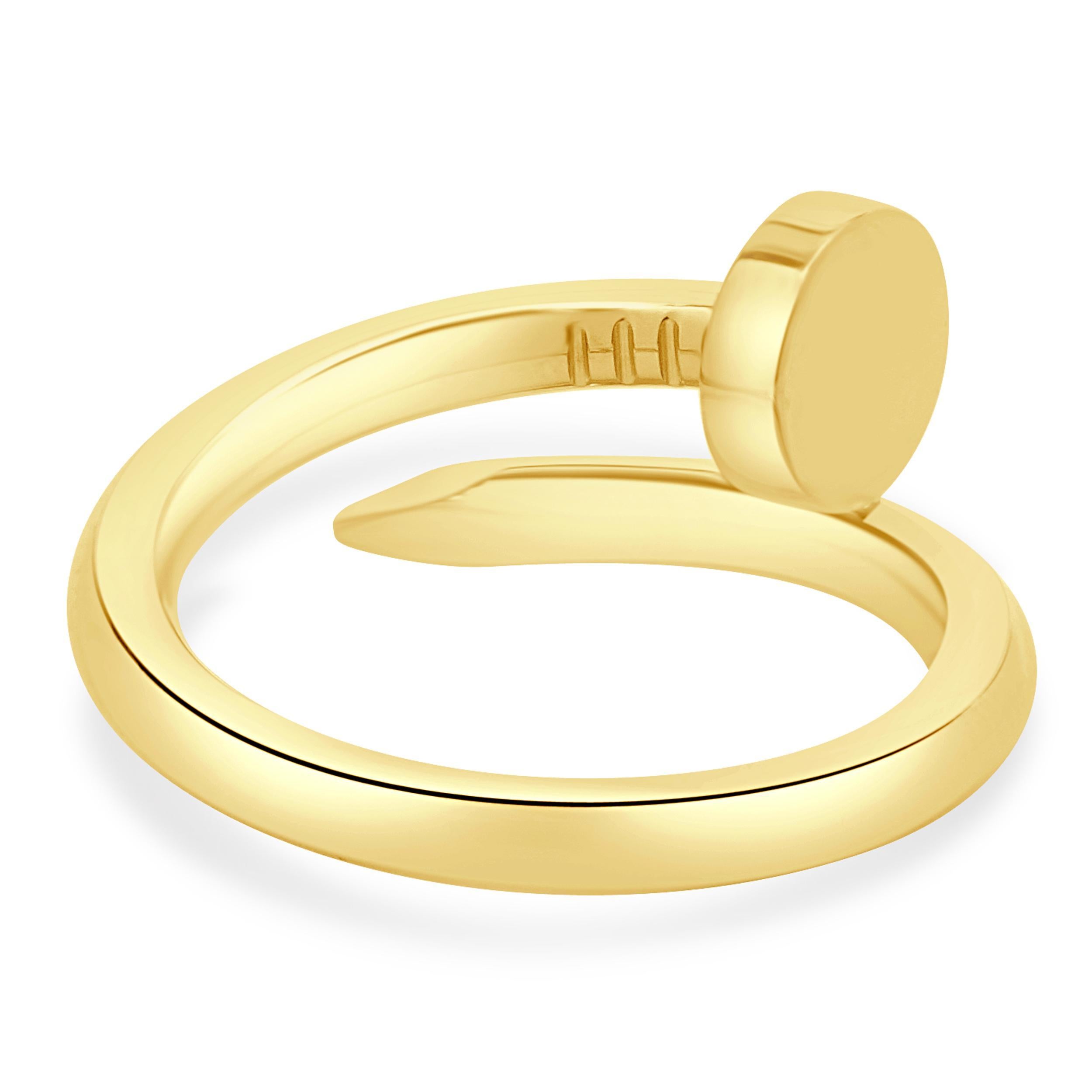 Women's Cartier 18 Karat Yellow Gold Juste Un Clou Ring For Sale