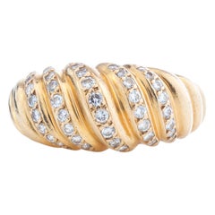 Cartier 18 Karat Yellow Gold Ladies Ring with Diamonds