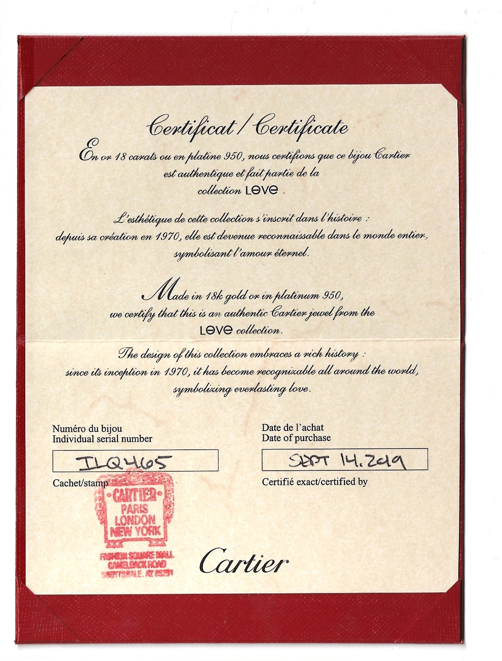 Cartier 18 Karat Gelbgold Love Armreif Armband, Box, Schraubenzieher 9