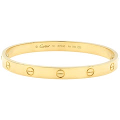 Cartier 18 Karat Yellow Gold Love Bangle Bracelet