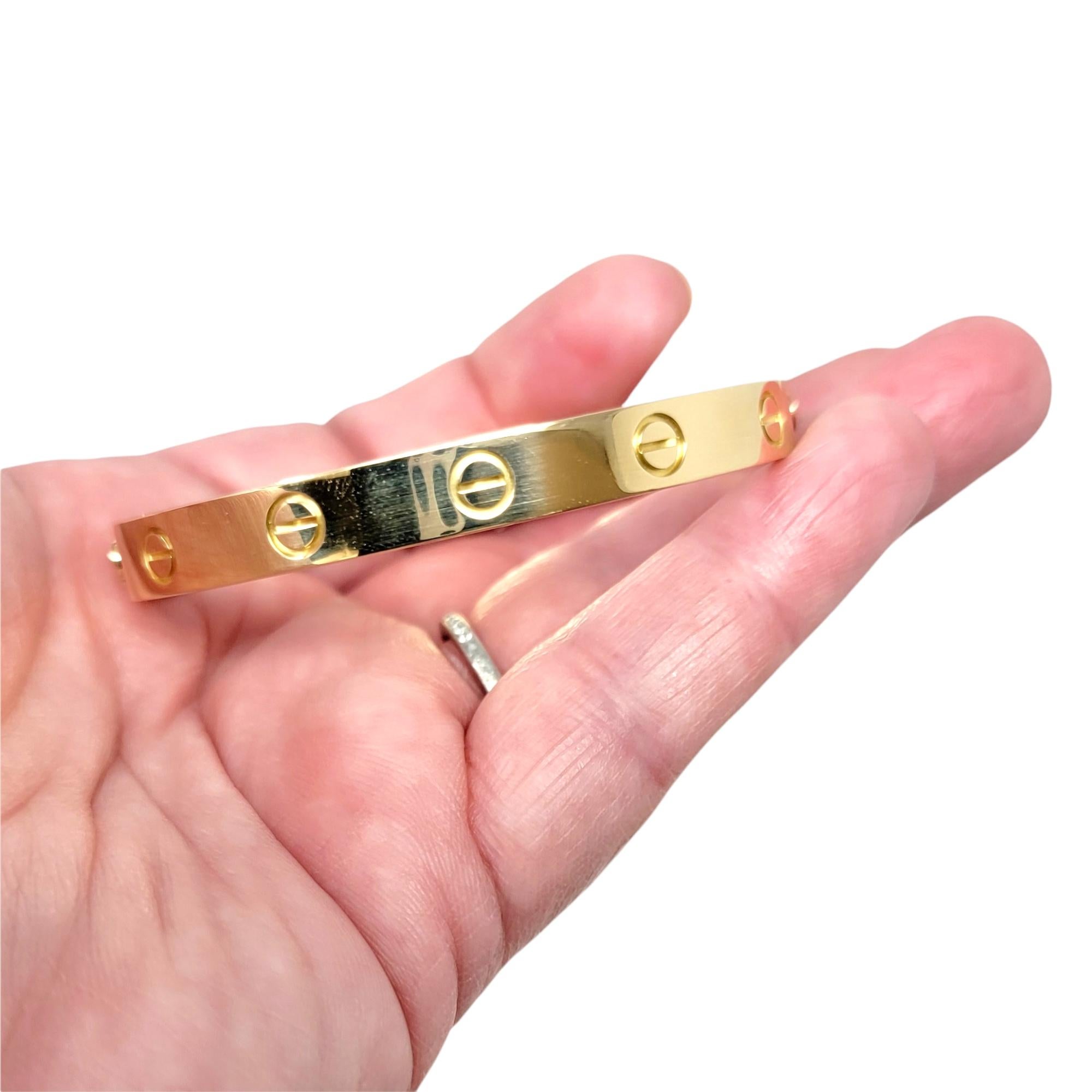 Cartier 18 Karat Gelbgold Love Armreif Armband, mit Box, Schraubenzieher 4