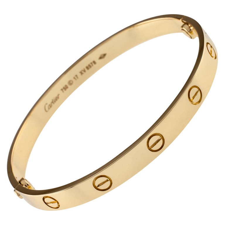 Cartier 18 Karat Yellow Gold Love Bracelet New Screw Mechanism at 1stDibs