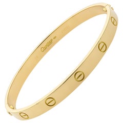 Cartier 18 Karat Yellow Gold Love Bracelet Old Style