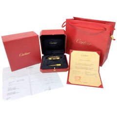 Cartier 18 Karat Yellow Gold Love Bracelet Original Box and Papers