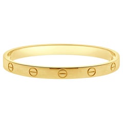 Cartier 18 Karat Yellow Gold Love Bracelet, Size 16