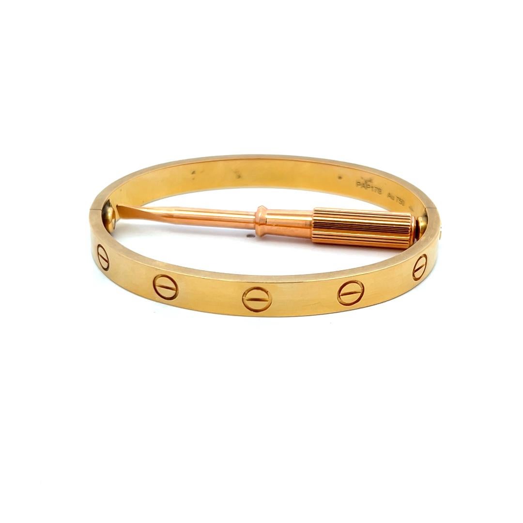 Cartier Bracciale dell'Amore in Oro Giallo 18 Carati Misura 16 con Ricevuta in vendita 7