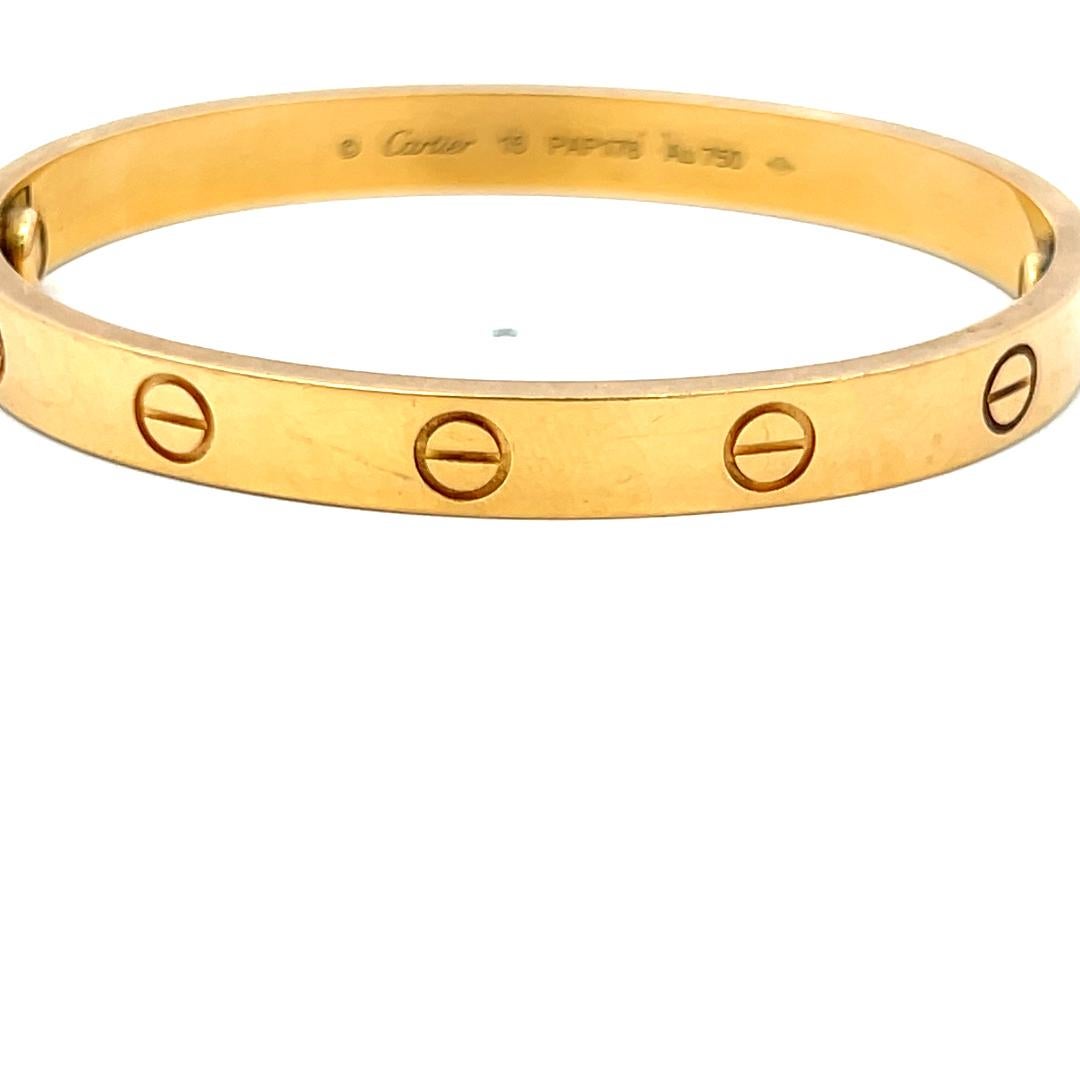 Cartier Bracciale dell'Amore in Oro Giallo 18 Carati Misura 16 con Ricevuta in vendita 2