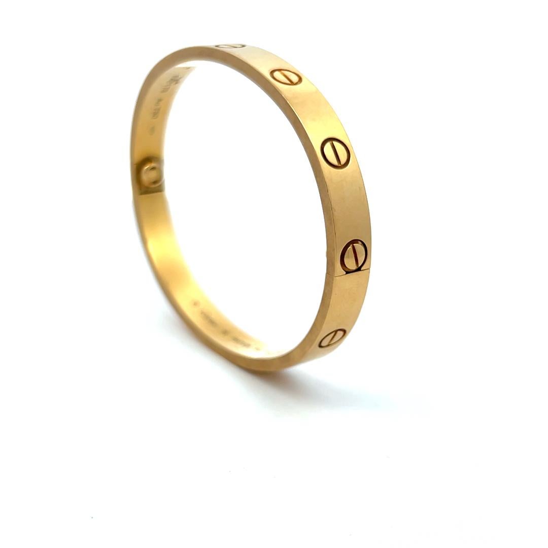 Cartier Bracciale dell'Amore in Oro Giallo 18 Carati Misura 16 con Ricevuta in vendita 5