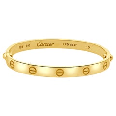 Cartier 18 Karat Yellow Gold Love Bracelet, Size 17