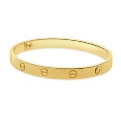 Cartier 18 Karat Yellow Gold Love Bracelet, Size 18