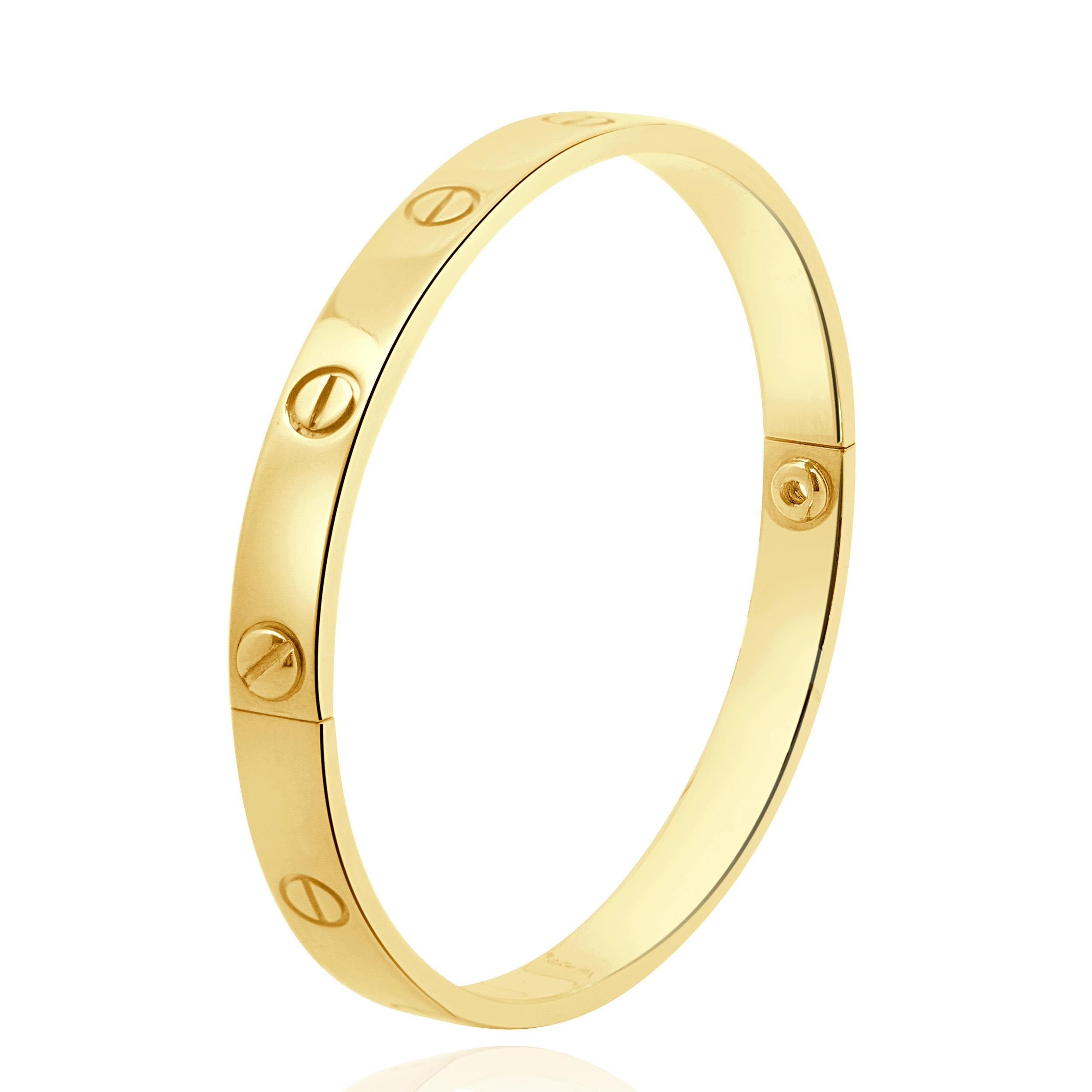 Donna Bracciale Love di Cartier in oro giallo 18 carati, misura 18 in vendita