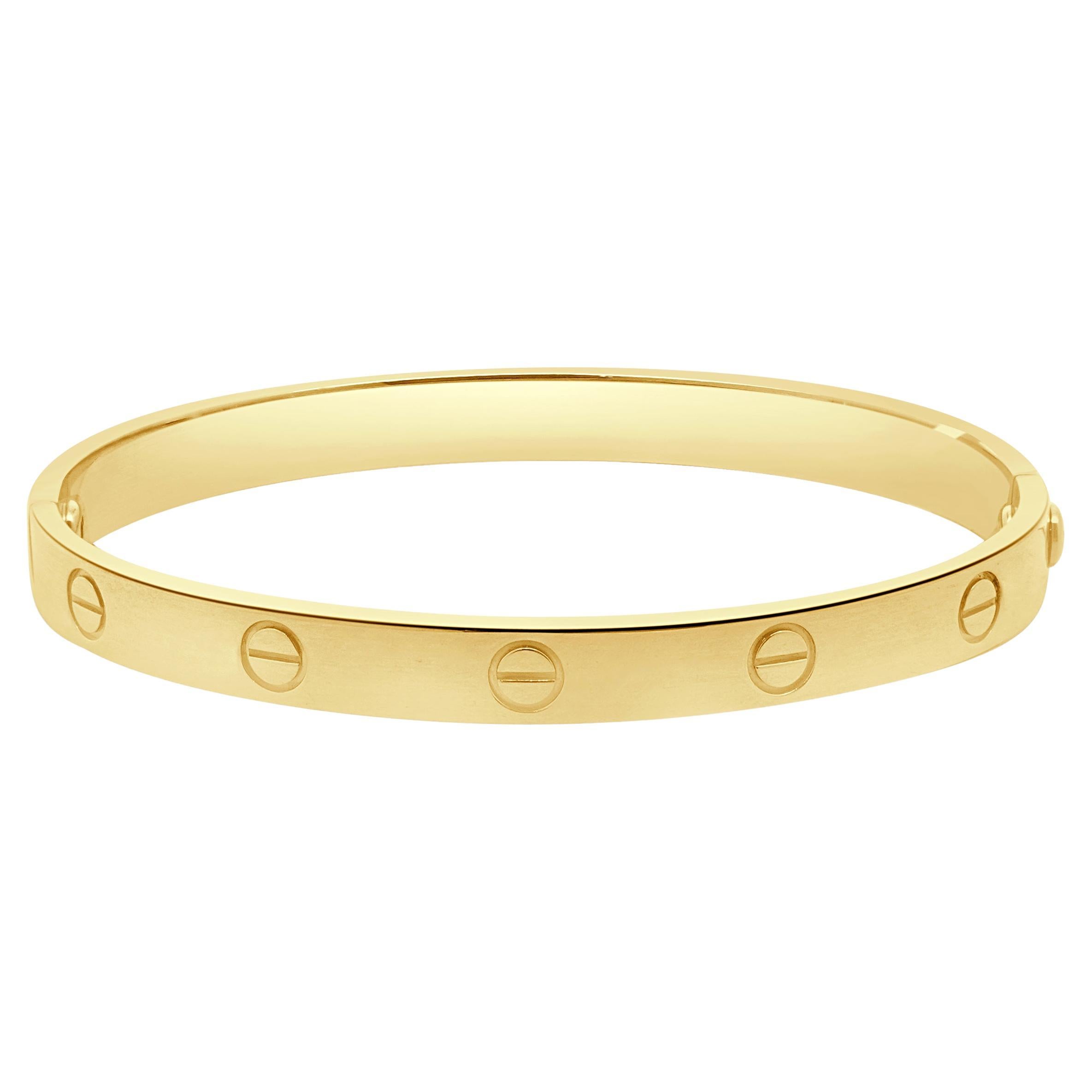 Bracelet Love en or jaune 18 carats de Cartier, taille 18