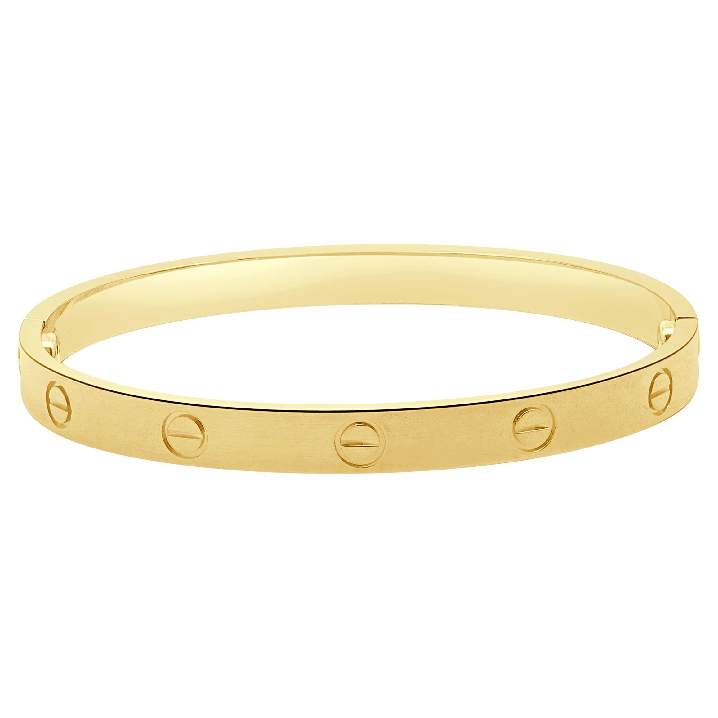 Bracelet Love en or jaune 18 carats de Cartier, taille 18