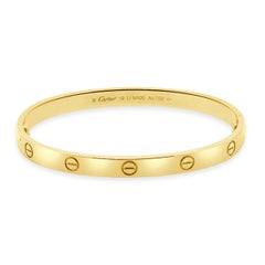Cartier 18 Karat Yellow Gold Love Bracelet, Size 19