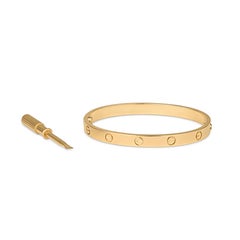 Cartier 18 Karat Gold Love Bracelet with Screwdriver and All Original Papers