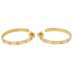 Cartier 18 Karat Yellow Gold Love Hoop Earrings
