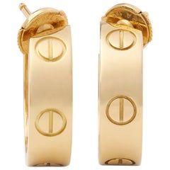 Cartier 18 Karat Yellow Gold Love Hoop Earrings