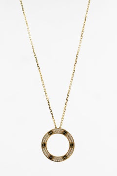 Cartier 18 Karat Yellow Gold Love Necklace, Diamond-Paved