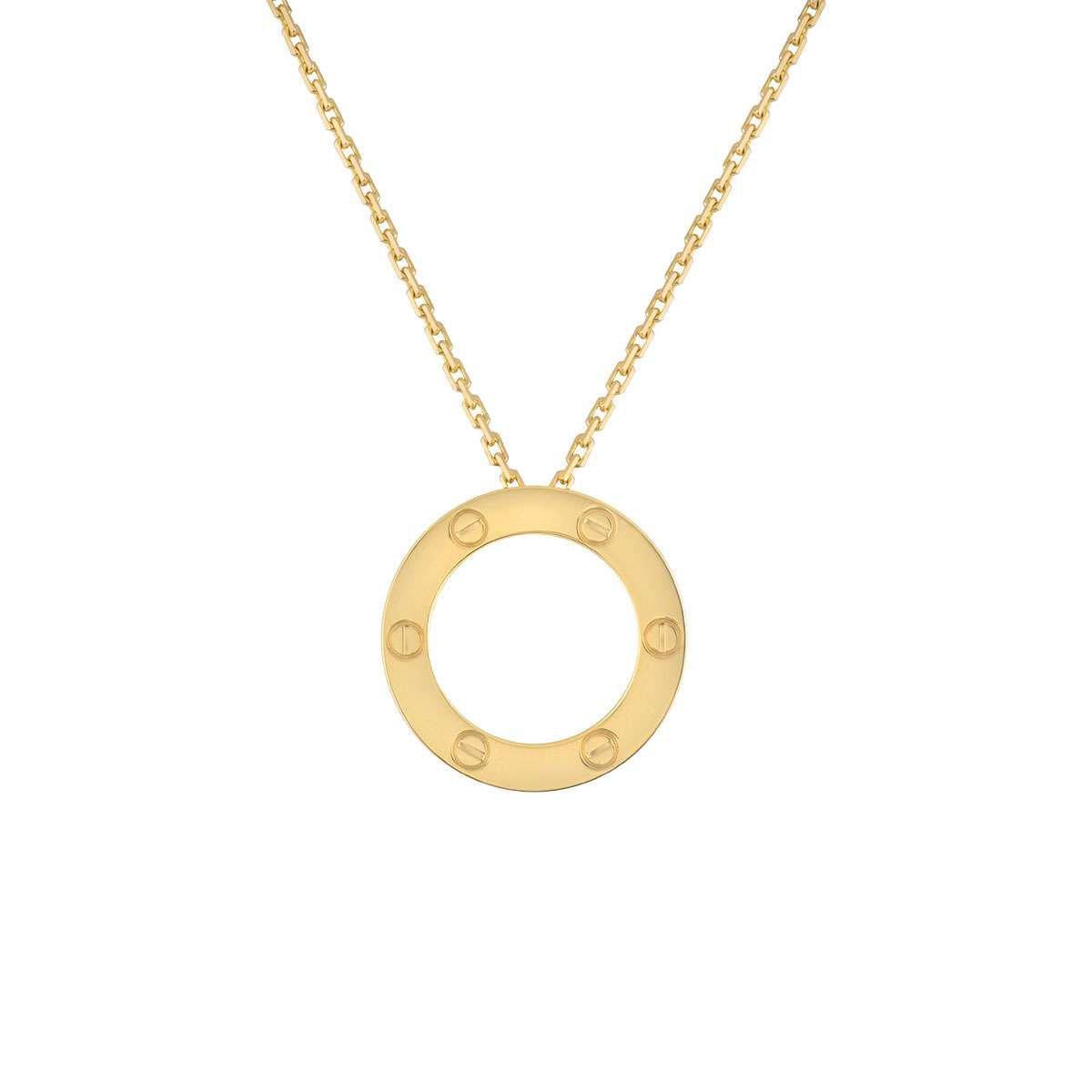 Cartier 18 Karat Yellow Gold Love Necklace For Sale