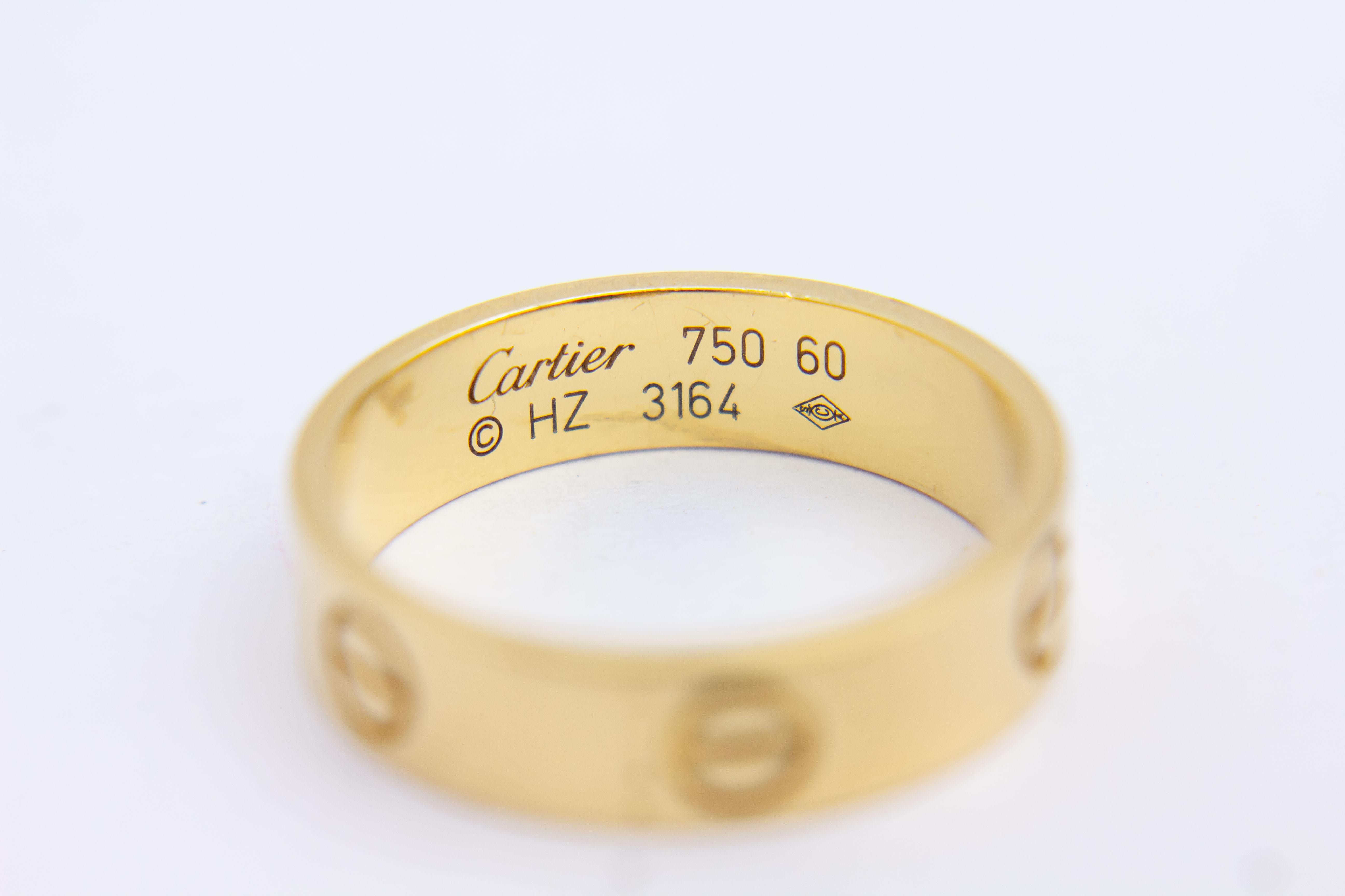 Cartier 18 Karat Yellow Gold 'Love' Ring In Good Condition For Sale In Brisbane City, QLD