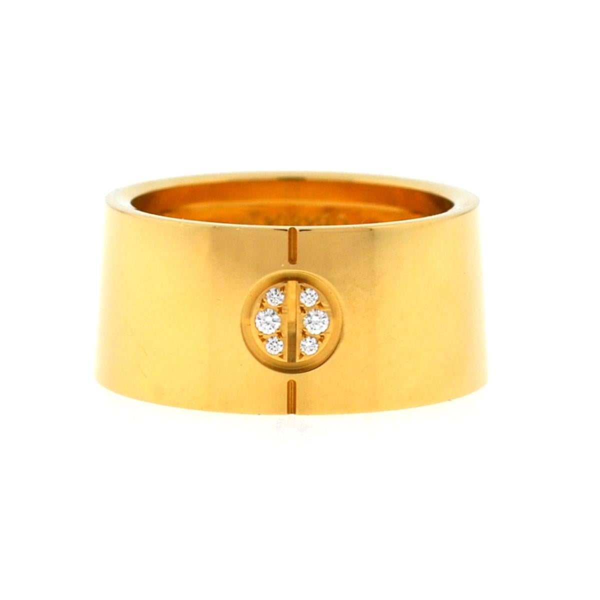 Cartier 18 Karat Yellow Gold Love Wide 6 Diamonds Ring