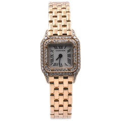 Cartier 18 Karat Yellow Gold Mini Panthere Diamond Wristwatch Ref. 1131 1