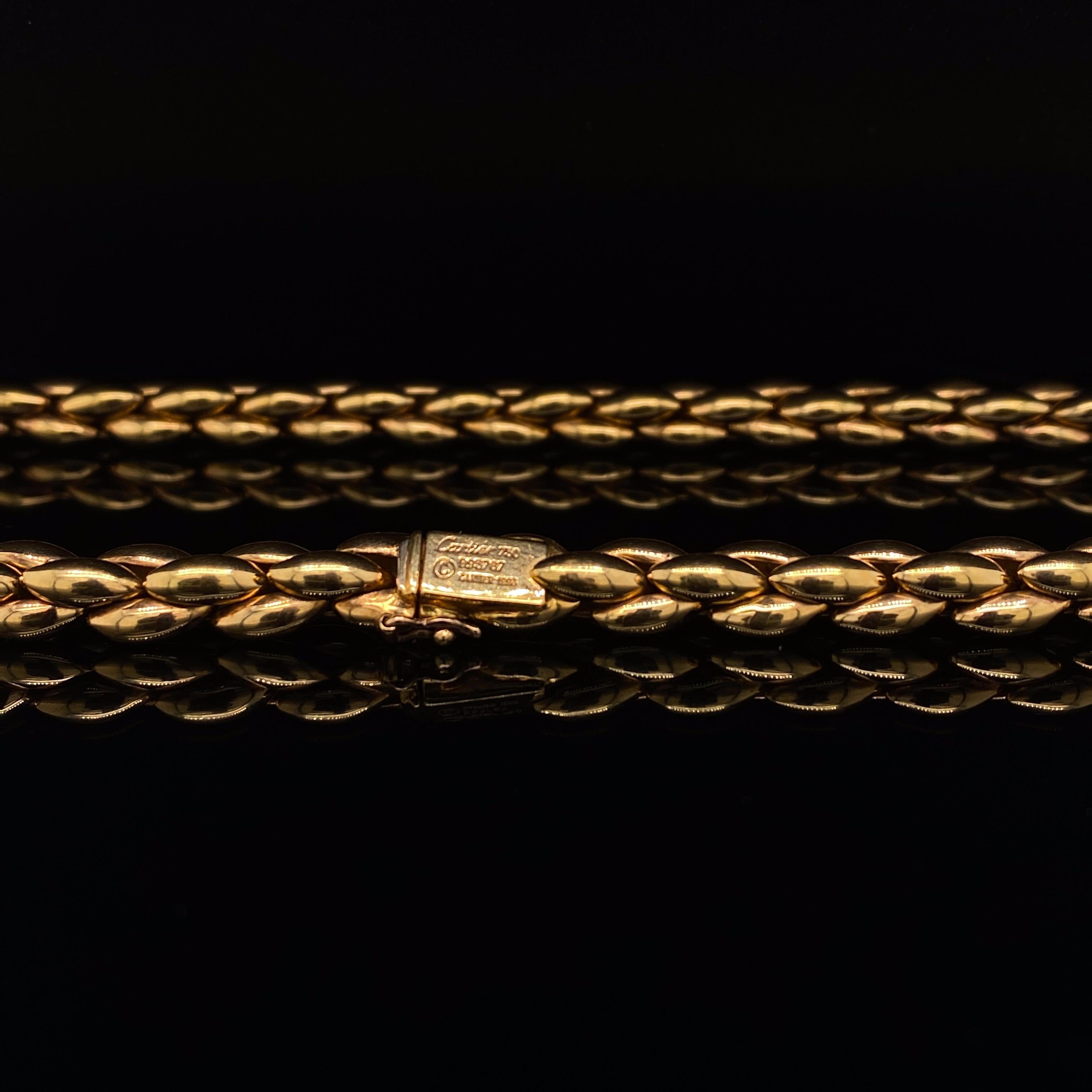 Modern Cartier 18 Karat Yellow Gold Necklace