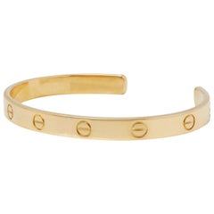 Cartier 18 Karat Yellow Gold Open Love Cuff Bangle