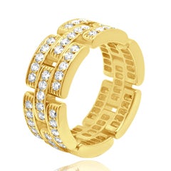 Cartier 18 Karat Yellow Gold Panthere Maillon Diamond Eternity Band