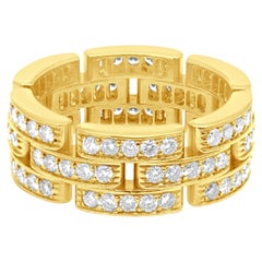 Cartier 18 Karat Yellow Gold Panthere Maillon Diamond Eternity Band