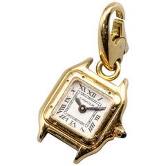 Retro Cartier 18 Karat Yellow Gold Panthere Watch Charm