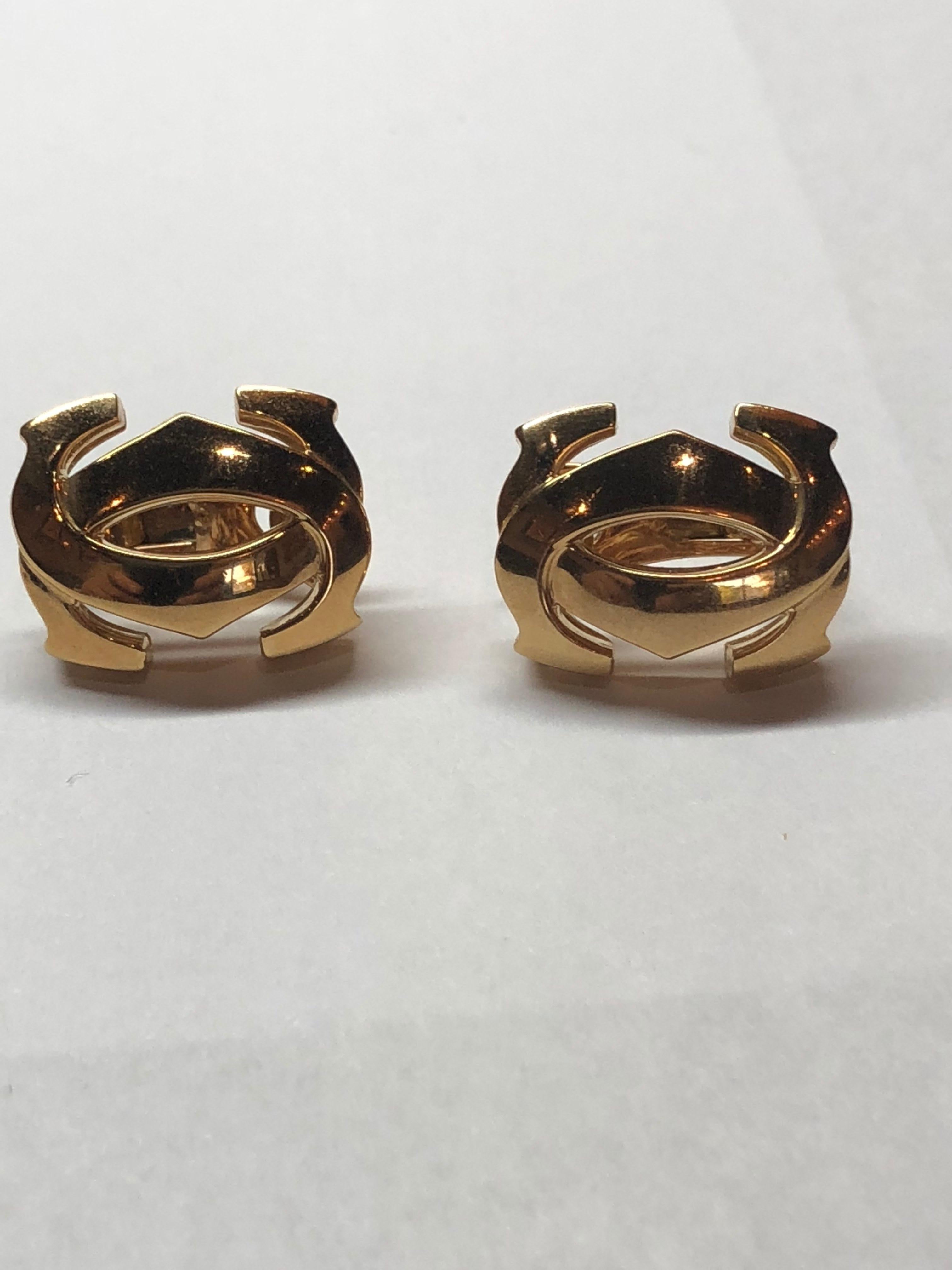 Cartier 18 Karat Yellow Gold Penelope Double C Earrings 1