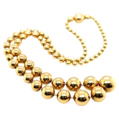 Cartier 18 Karat Yellow Gold Perles de Diamants Necklace