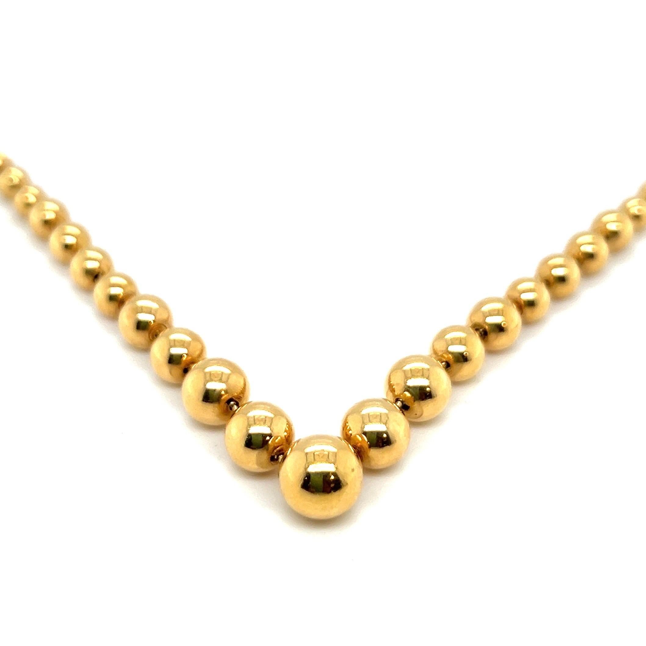 Modern Cartier 18 Karat Yellow Gold Perles de Diamants Necklace