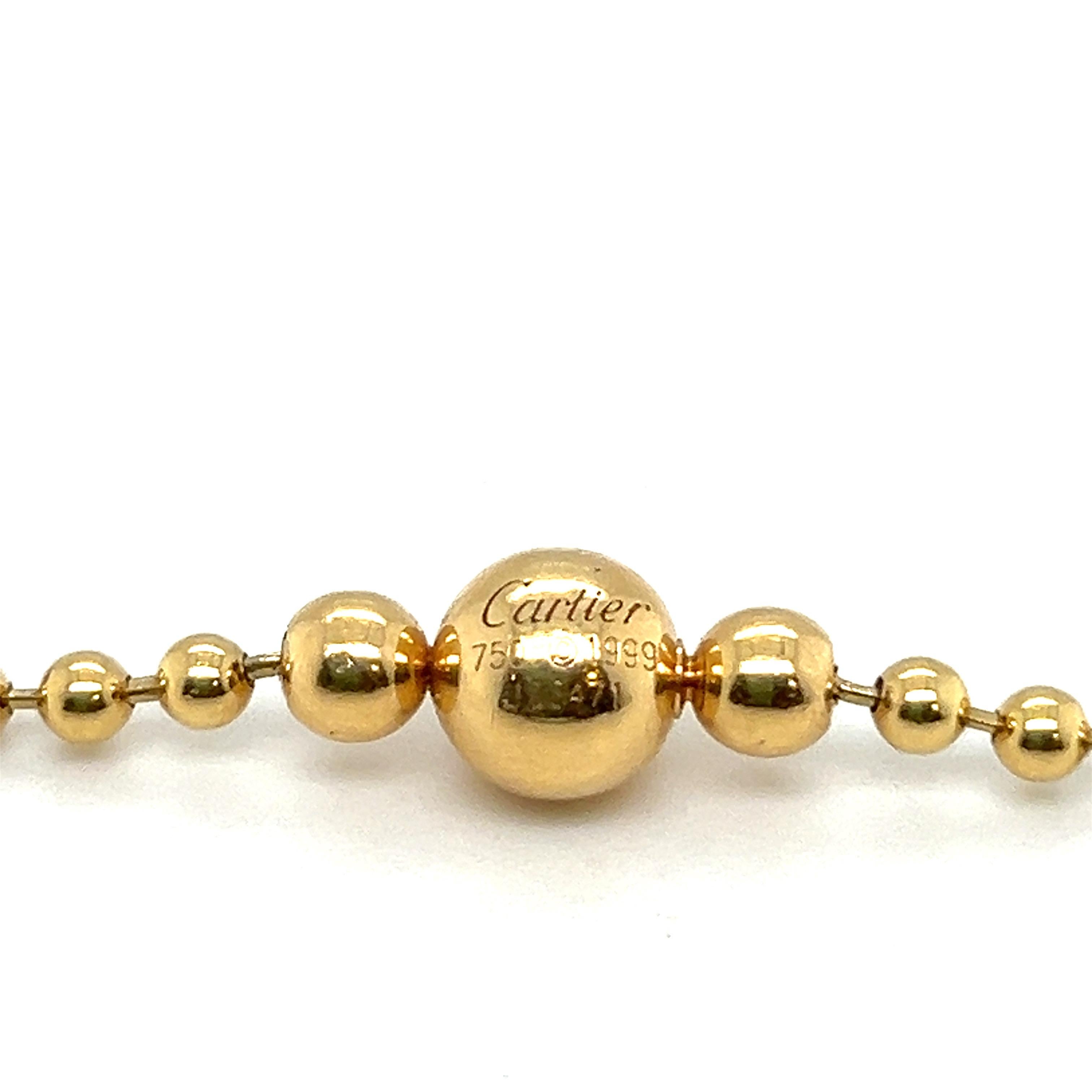 Cartier 18 Karat Yellow Gold Perles de Diamants Necklace 1