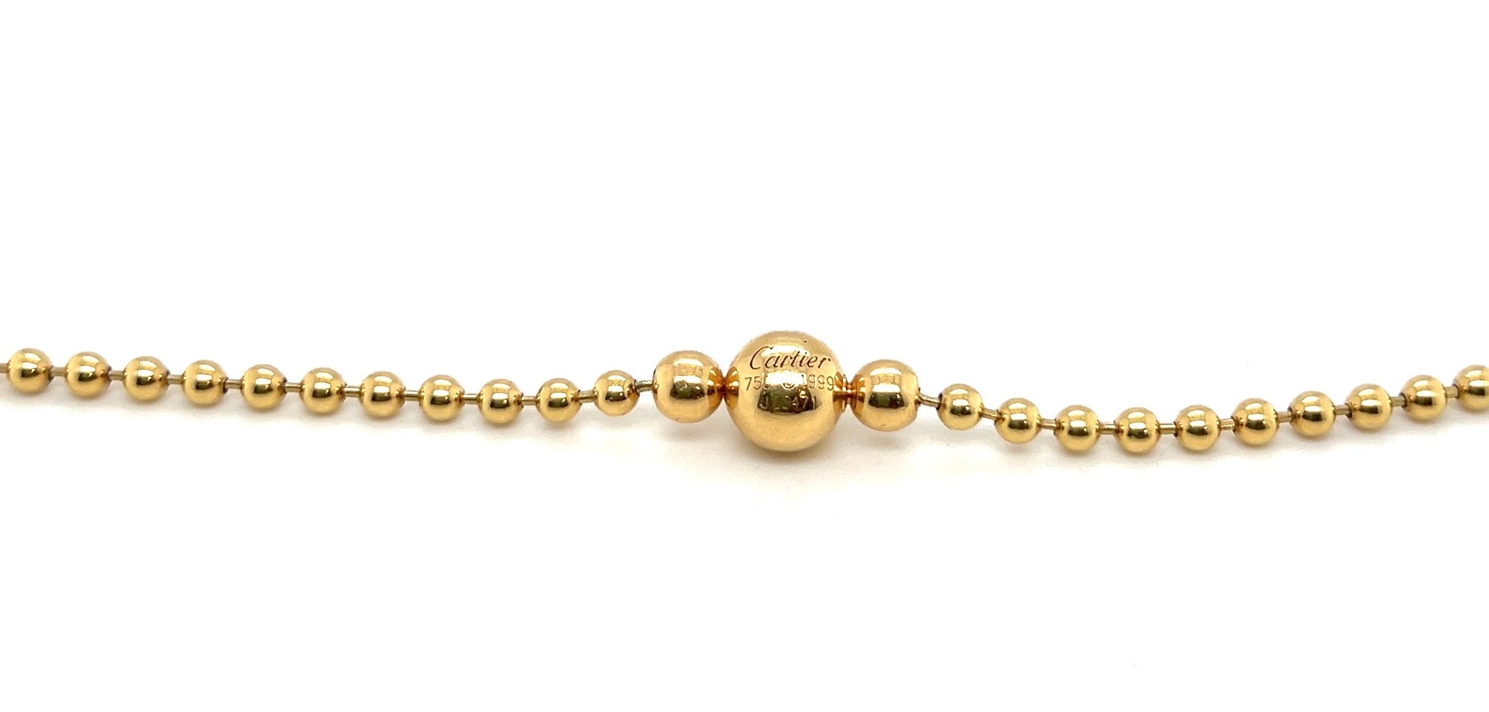 Cartier 18 Karat Yellow Gold Perles de Diamants Necklace 2