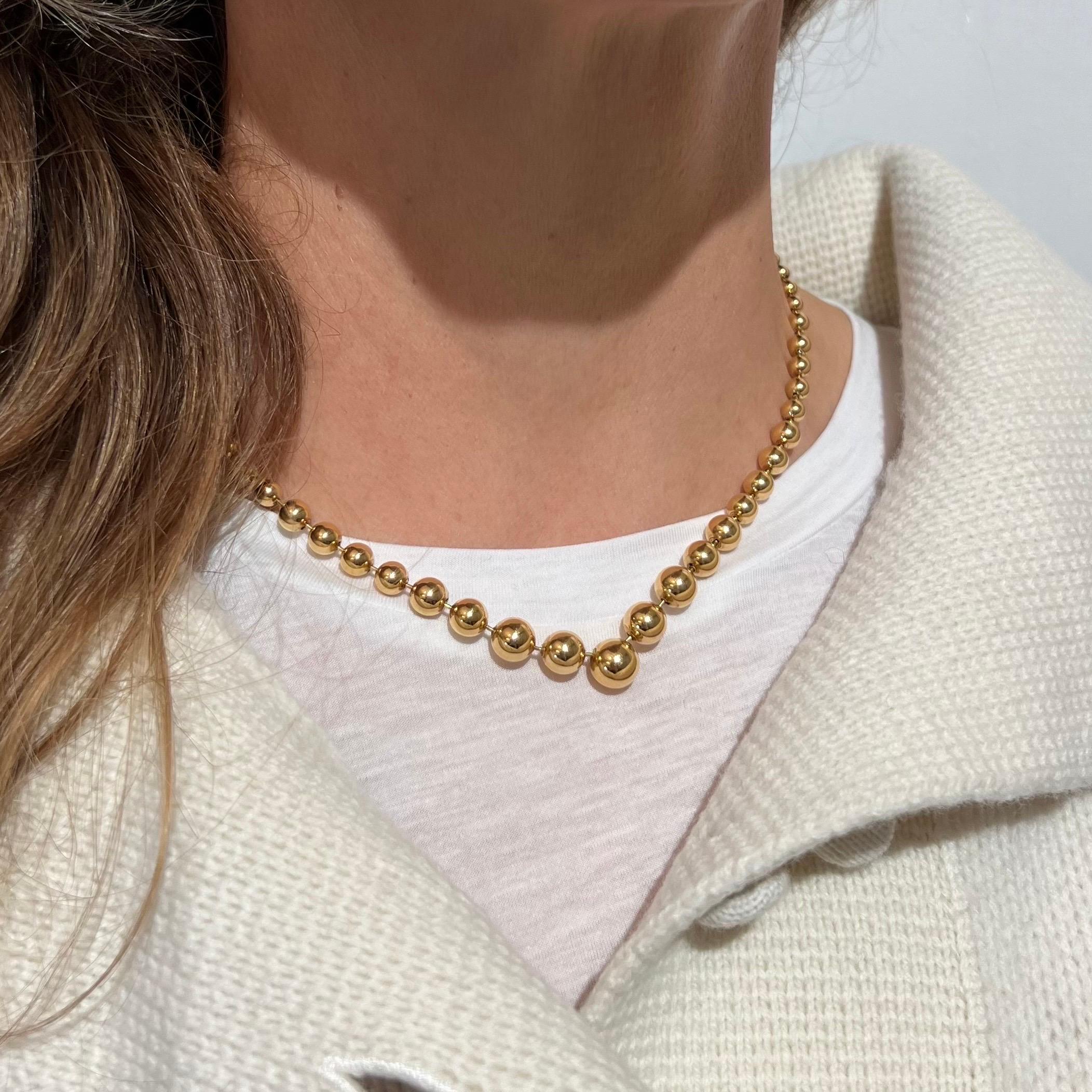 Cartier 18 Karat Yellow Gold Perles de Diamants Necklace 3